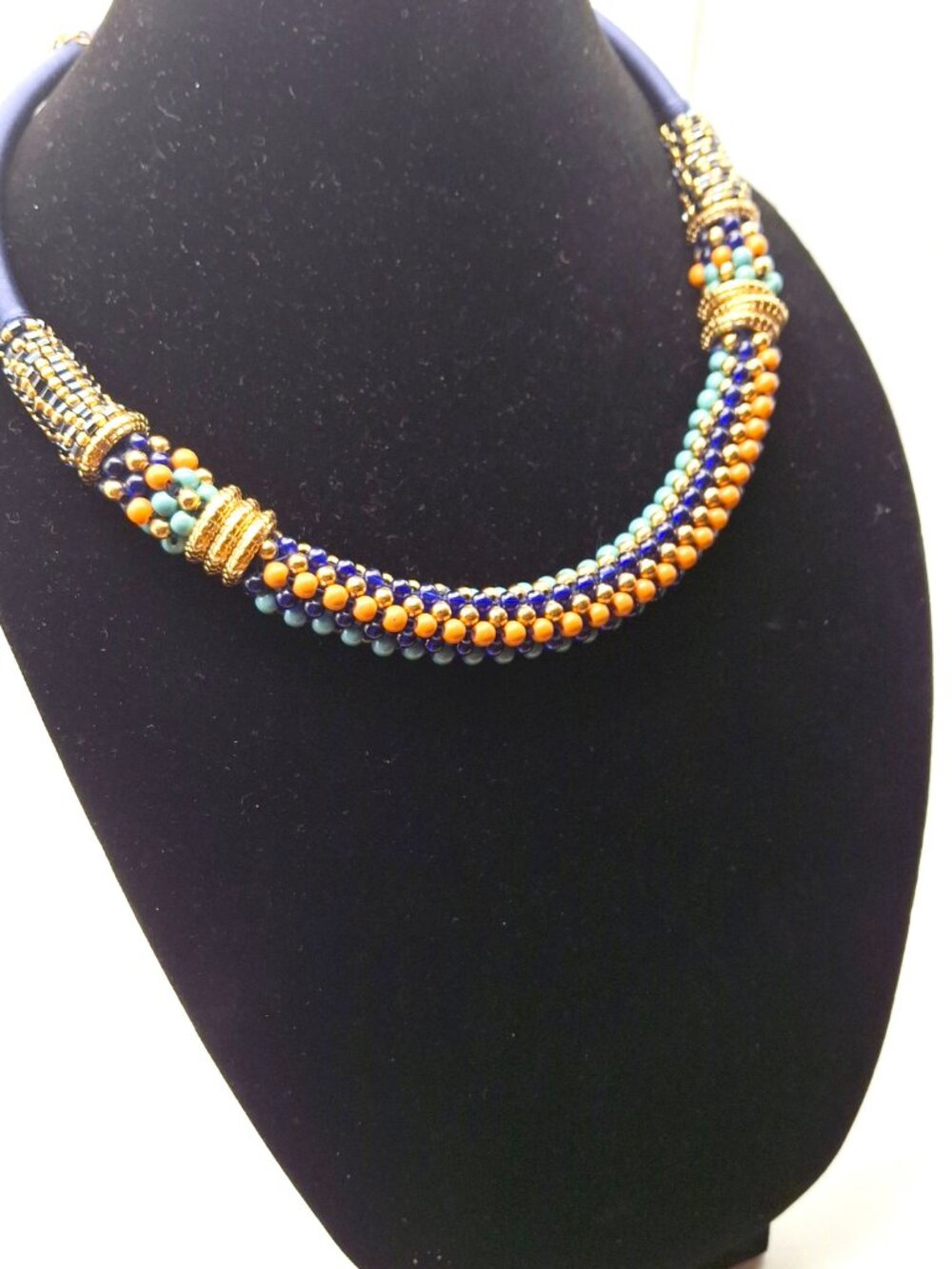 Stunning Kumihimo Beaded Collar Length Necklace